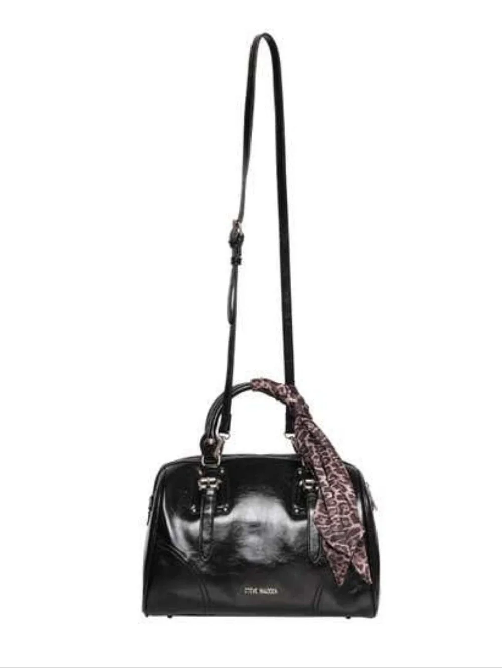 Steve Madden Satchel Handbag with Leopard Scarf
